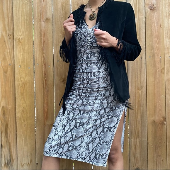 Vintage Pamela McCoy collections genuine leather black jacket  size xs - Picture 2 of 8